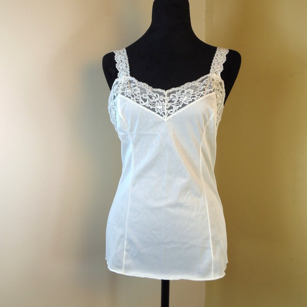 Vintage Wonder Maid Sz 34 Ivory Camisole/Chemise Nylon ACTWU label Sexy Lingerie